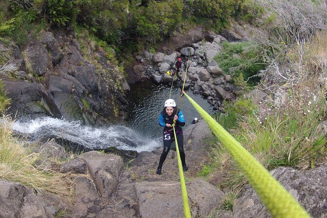 Canyoning Madeira Island - Level One - The core action: rappels, waterfalls, and natural slides