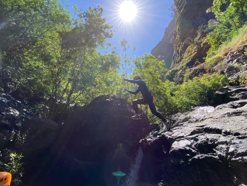 From Funchal: Intermediate Canyoning Adventure (Level 2) - Snack and water breaks: built-in energy instead of suffering