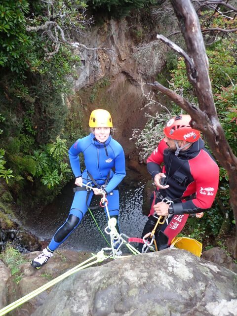 From Funchal: Madeira Island Canyoning for Beginners - The Canyon Part: Slides, Swimming, Abseiling, and Jump Options