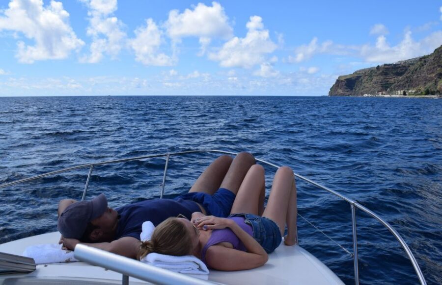 Madeira: 2.5-Hour Whale and Dolphin-Watching Cruise - Getting on the yacht at Marina da Calheta (and settling in fast)