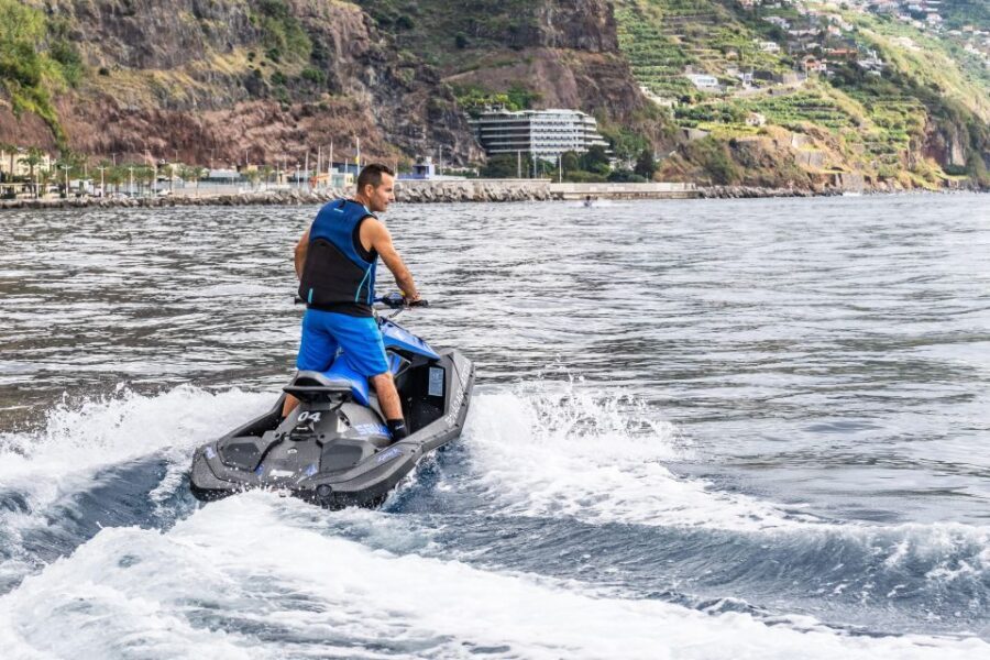 Madeira: Calheta Jet Ski Rental - Madeira’s coast from the water: cliffs to 580 meters and waterfalls