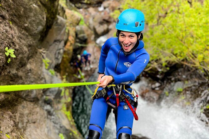 Madeira Canyoning Intermediate - Intermediate canyoning: rappels up to 26 feet and jump points 15–20 feet high
