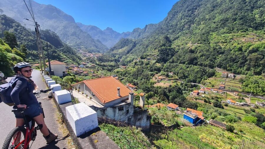 Madeira: Guided E-bike Tour of the North Coast - Boaventura start: climbing from a small village and finding your first overlook