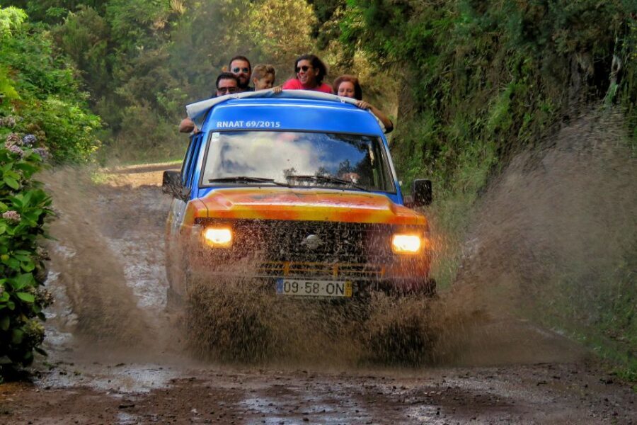 Madeira : Santo de Serra Local Farmers' Market half day trip - The open-top 4x4 ride: fun views with real comfort trade-offs